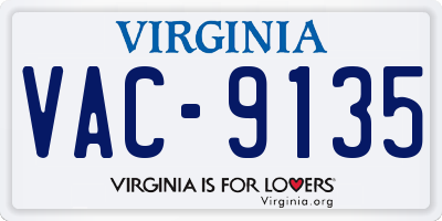 VA license plate VAC9135