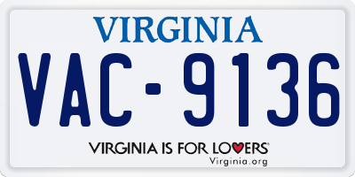 VA license plate VAC9136