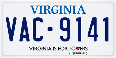 VA license plate VAC9141