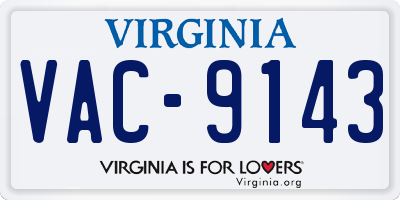 VA license plate VAC9143