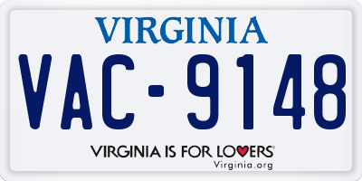 VA license plate VAC9148