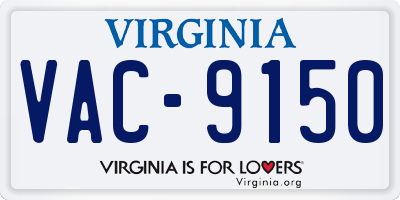 VA license plate VAC9150