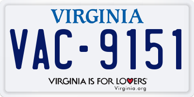VA license plate VAC9151