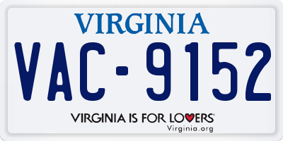 VA license plate VAC9152