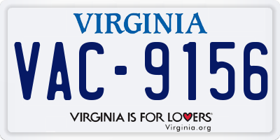 VA license plate VAC9156