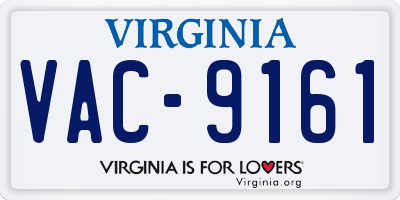 VA license plate VAC9161