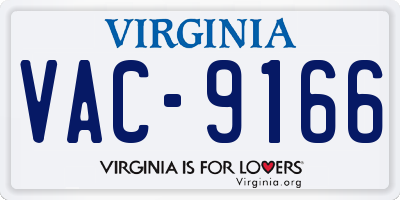 VA license plate VAC9166