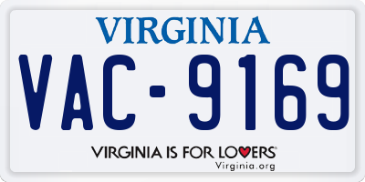 VA license plate VAC9169
