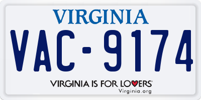 VA license plate VAC9174