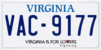 VA license plate VAC9177