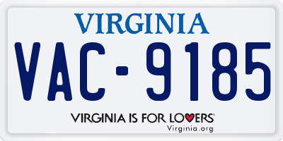 VA license plate VAC9185