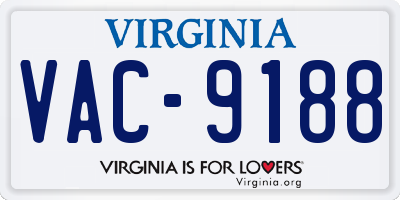 VA license plate VAC9188
