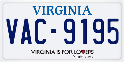VA license plate VAC9195