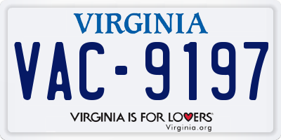 VA license plate VAC9197