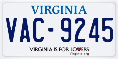 VA license plate VAC9245