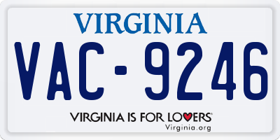 VA license plate VAC9246
