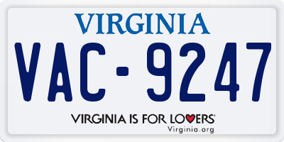VA license plate VAC9247