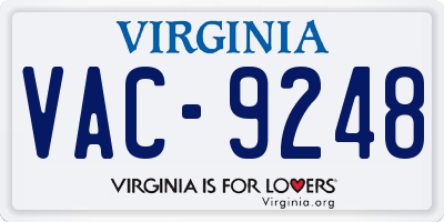 VA license plate VAC9248