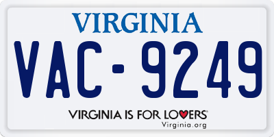 VA license plate VAC9249