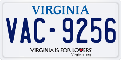 VA license plate VAC9256