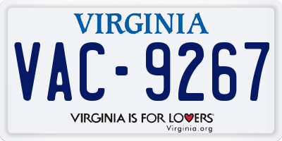 VA license plate VAC9267