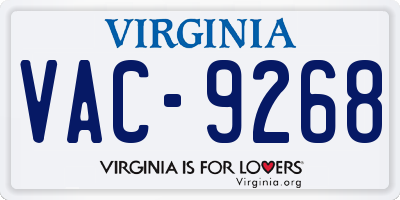 VA license plate VAC9268