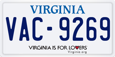 VA license plate VAC9269