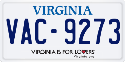 VA license plate VAC9273