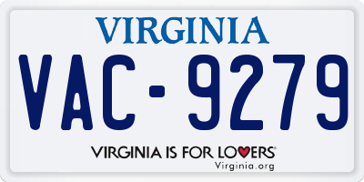 VA license plate VAC9279