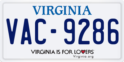 VA license plate VAC9286