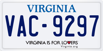 VA license plate VAC9297