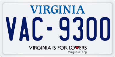 VA license plate VAC9300