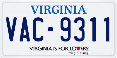 VA license plate VAC9311