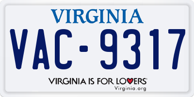 VA license plate VAC9317