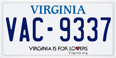 VA license plate VAC9337