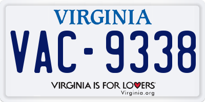 VA license plate VAC9338