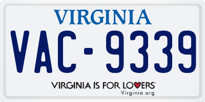 VA license plate VAC9339