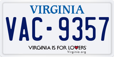 VA license plate VAC9357