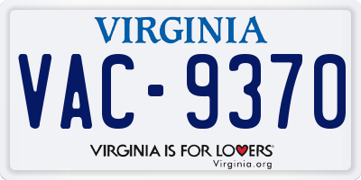 VA license plate VAC9370