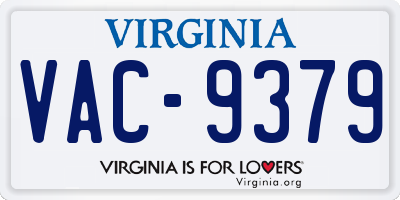 VA license plate VAC9379