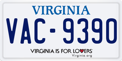 VA license plate VAC9390