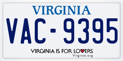 VA license plate VAC9395