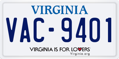 VA license plate VAC9401