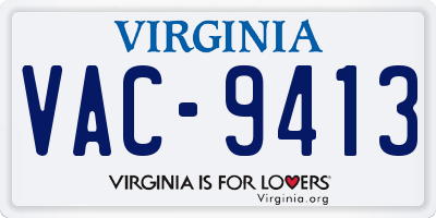 VA license plate VAC9413