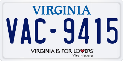 VA license plate VAC9415