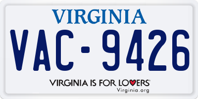 VA license plate VAC9426