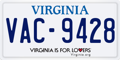VA license plate VAC9428