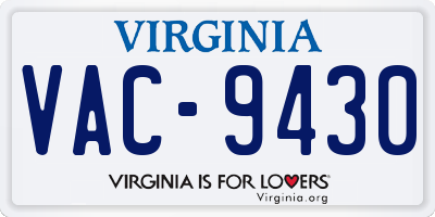VA license plate VAC9430