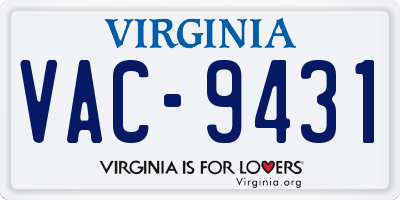 VA license plate VAC9431