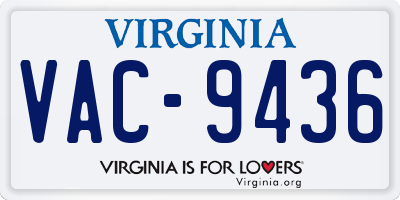VA license plate VAC9436